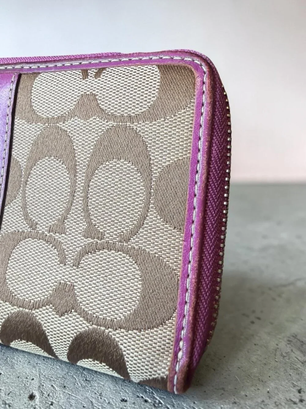 Coach Signature Accordion Wallet
